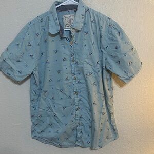 CoastalLight Blue Surf Print Men's Shirt